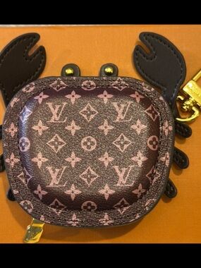 monogram Crab bag/purse charm keychain Pouch